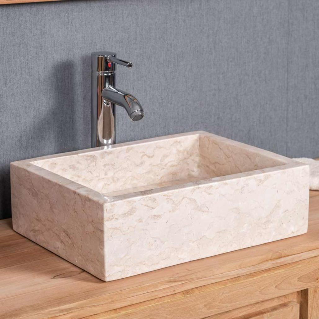 Vasque salle de bain à poser Milan rectangle 30cm x 40cm crème Vasque salle de bain à poser Milan rectangle 30cm x 40cm crème