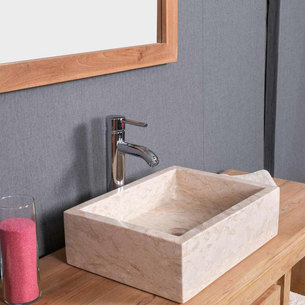 Vasque salle de bain à poser Milan rectangle 30cm x 40cm crème Vasque salle de bain à poser Milan rectangle 30cm x 40cm crème