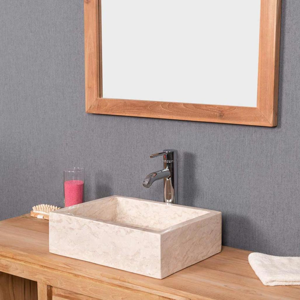 Vasque salle de bain à poser Milan rectangle 30cm x 40cm crème Vasque salle de bain à poser Milan rectangle 30cm x 40cm crème
