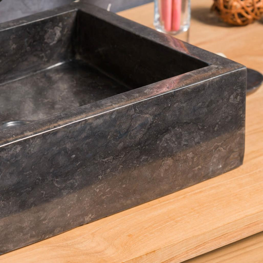 Vasque salle de bain à poser Milan rectangle 30cm x 40cm noir