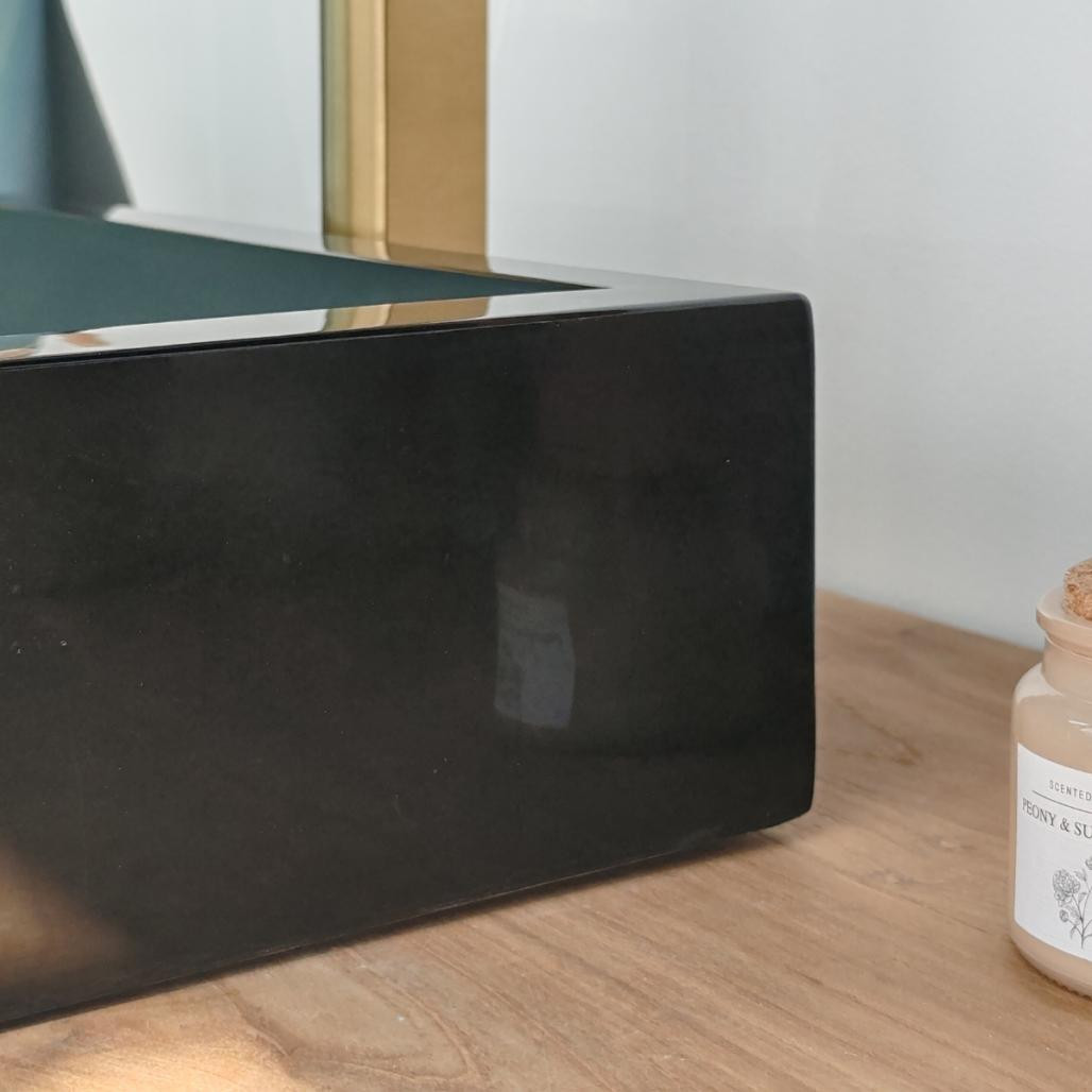 Vasque salle de bain à poser Alexandrie rectangle 30cm x 40cm noir Vasque salle de bain à poser Alexandrie rectangle 30cm x 40cm noir