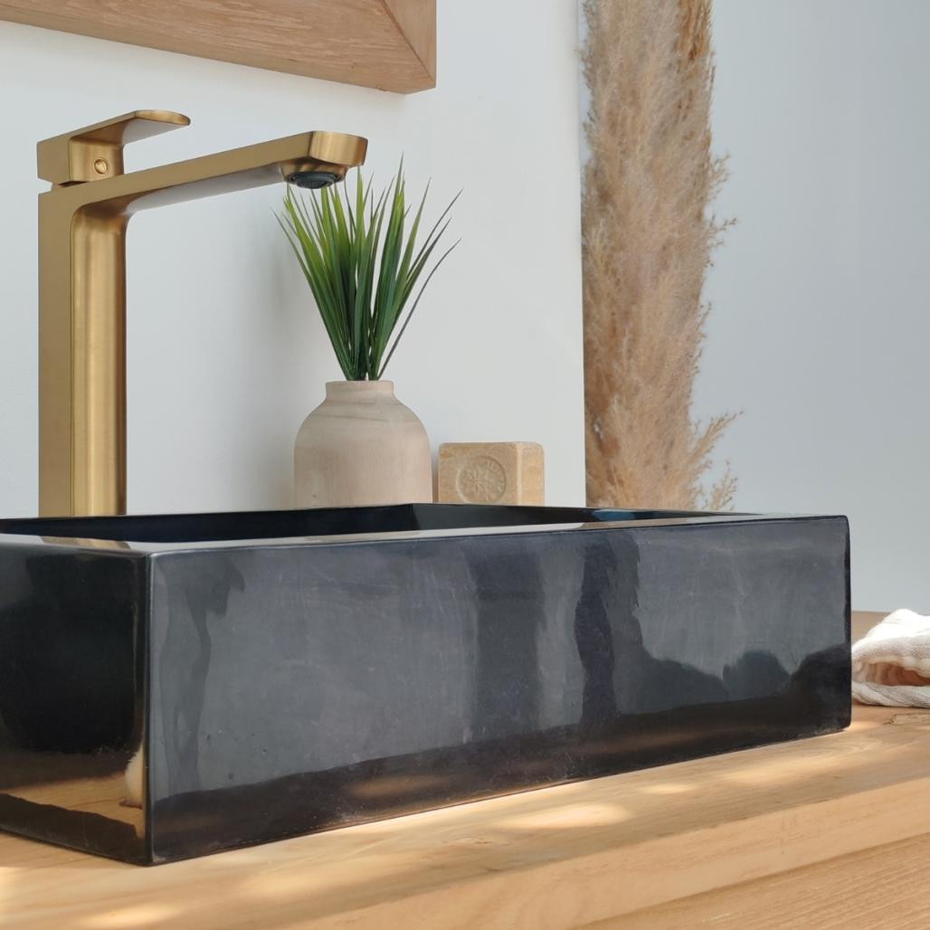 Vasque salle de bain à poser Alexandrie rectangle 30cm x 40cm noir Vasque salle de bain à poser Alexandrie rectangle 30cm x 40cm noir