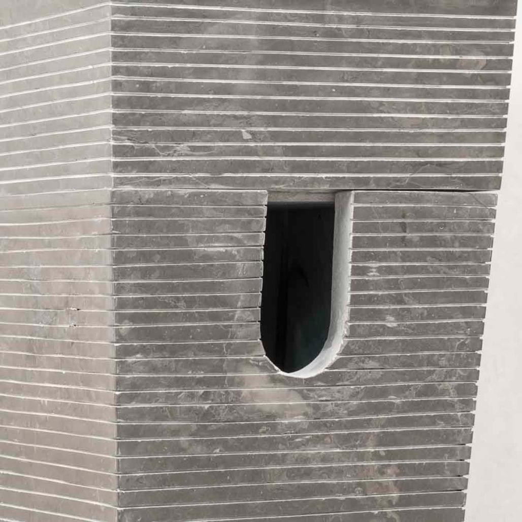 Vasque salle de bain sur pied en pierre carré Guizeh noir Vasque salle de bain sur pied en pierre carré Guizeh noir