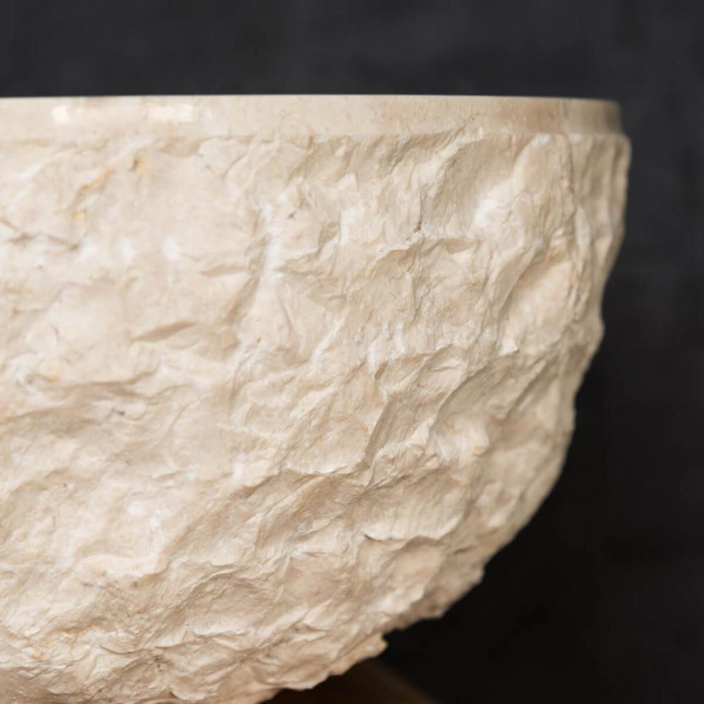 Vasque Rome en marbre à poser crème 35 cm Vasque Rome en marbre à poser crème 35 cm