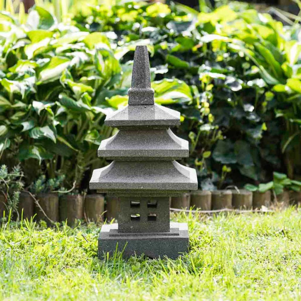 Lampe japonaise en pierre de lave 50cm déco zen Lampe japonaise en pierre de lave 50cm déco zen