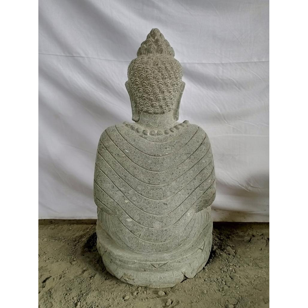 Statue de jardin bouddha en pierre position offrande 80 cm Statue de jardin bouddha en pierre position offrande 80 cm