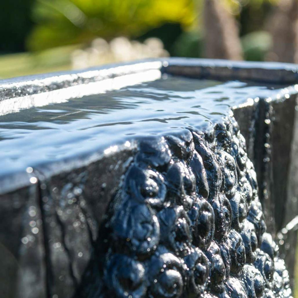 Fontaine de jardin mur d'eau visage de bouddha 1 m 50 noir