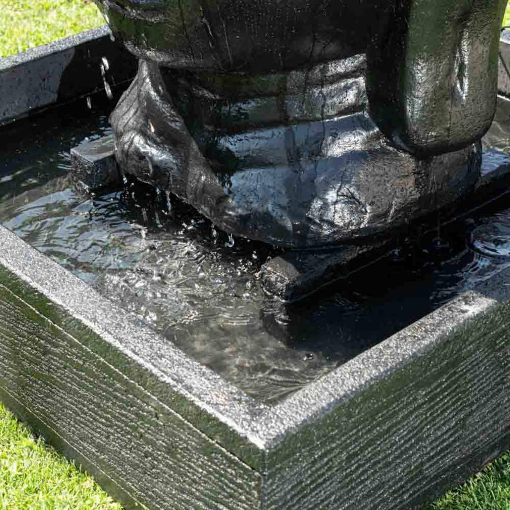 Fontaine de jardin tête de bouddha 1 m 30 noir