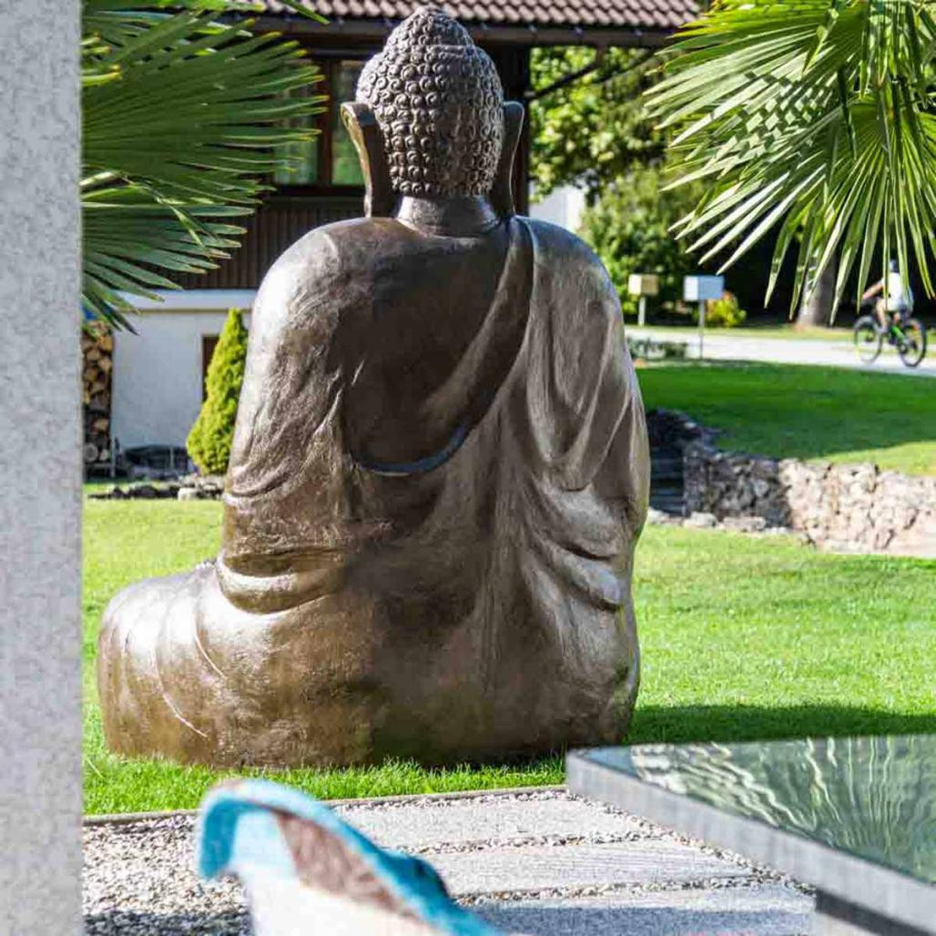 Grande statue 2 m bouddha assis en fibre de verre position offrande Grande statue 2 m bouddha assis en fibre de verre position offrande