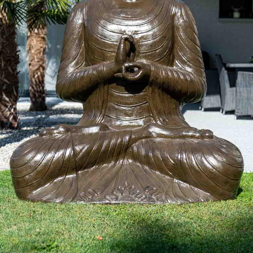 Grande statue 2 m bouddha assis en fibre de verre position chakra Grande statue 2 m bouddha assis en fibre de verre position chakra