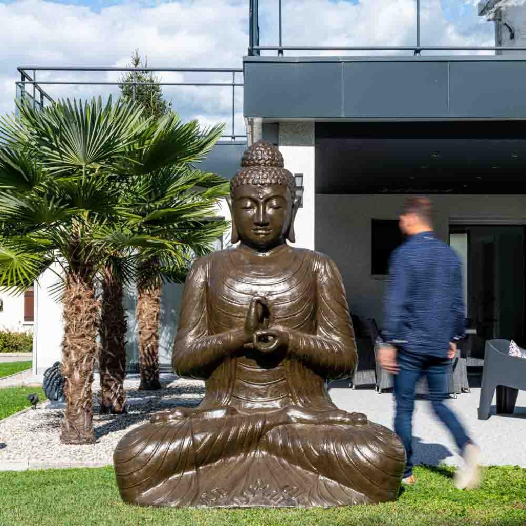 Grande statue 2 m bouddha assis en fibre de verre position chakra Grande statue 2 m bouddha assis en fibre de verre position chakra