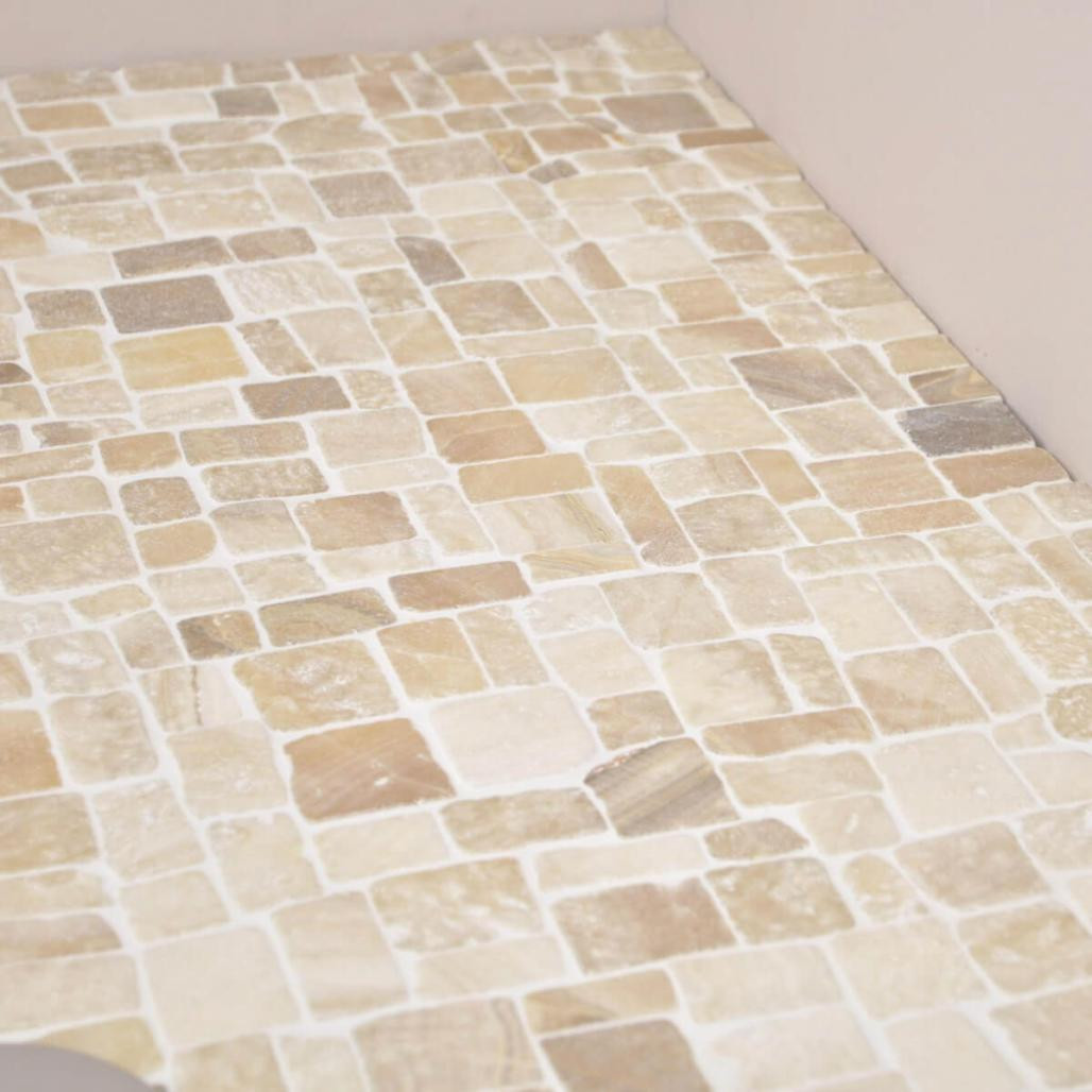 Revêtement mosaïque en pierre marbre et onyx