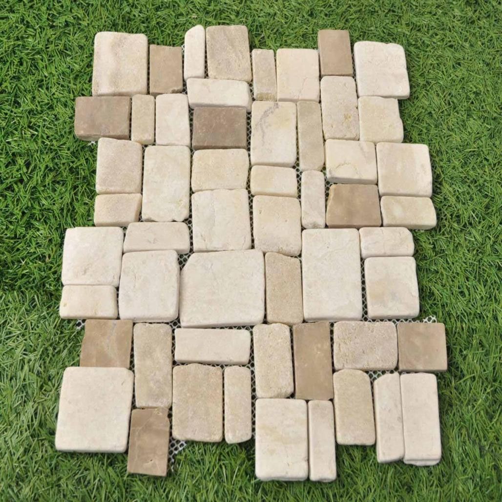 Revêtement mosaïque en pierre marbre et onyx