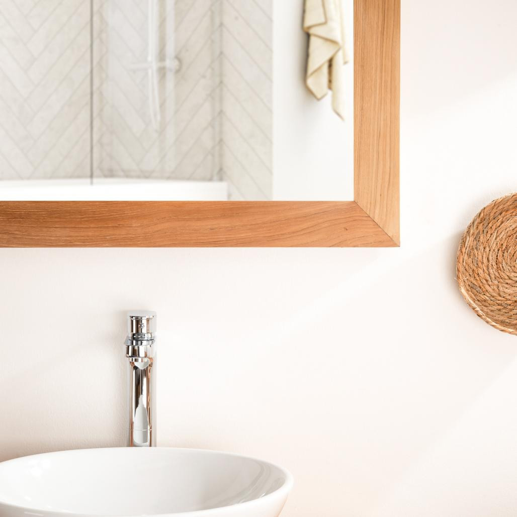 Grand miroir rectangle en teck massif 160 x 70