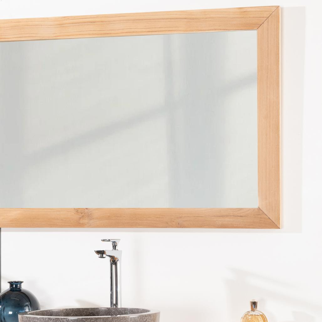Grand miroir rectangle en teck massif 180 x 70 Grand miroir rectangle en teck massif 180 x 70