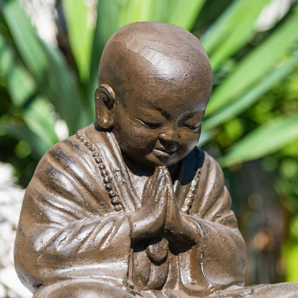 Statue moine shaolin brun antique 40 cm Statue moine shaolin brun antique 40 cm