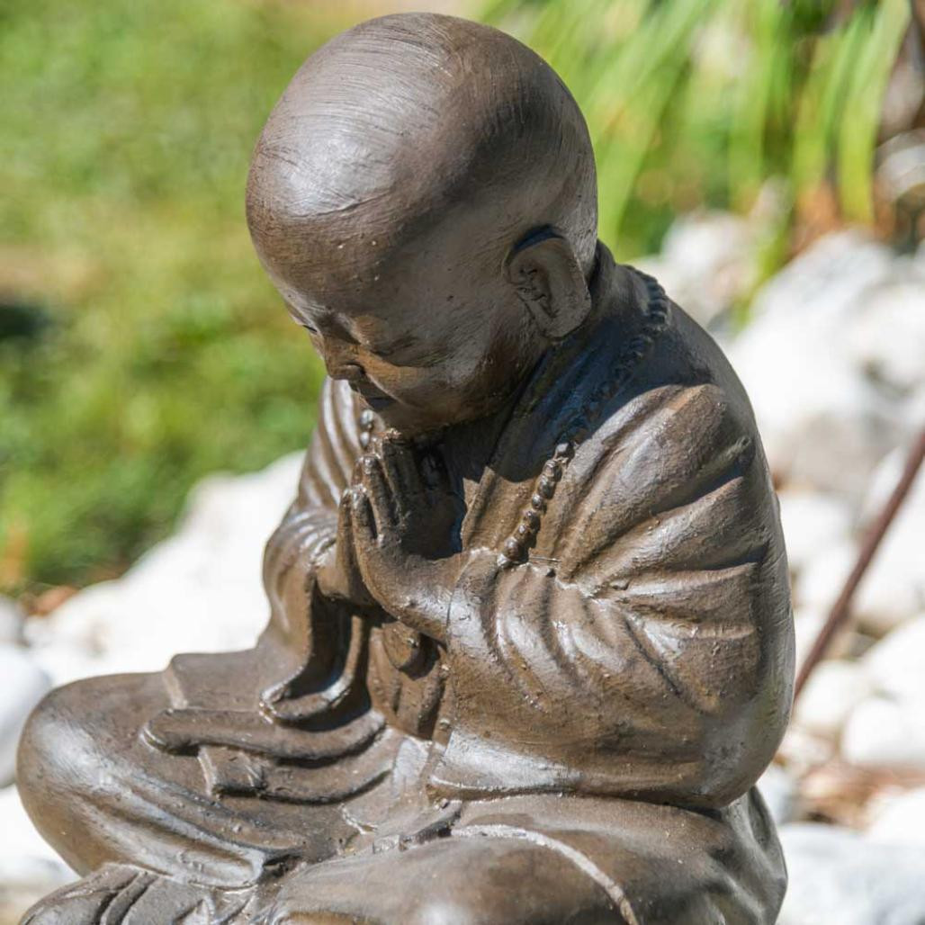 Statue moine shaolin brun antique 40 cm Statue moine shaolin brun antique 40 cm