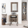 Meuble de salle de bain Loft en mindi et métal 60 cm gris
