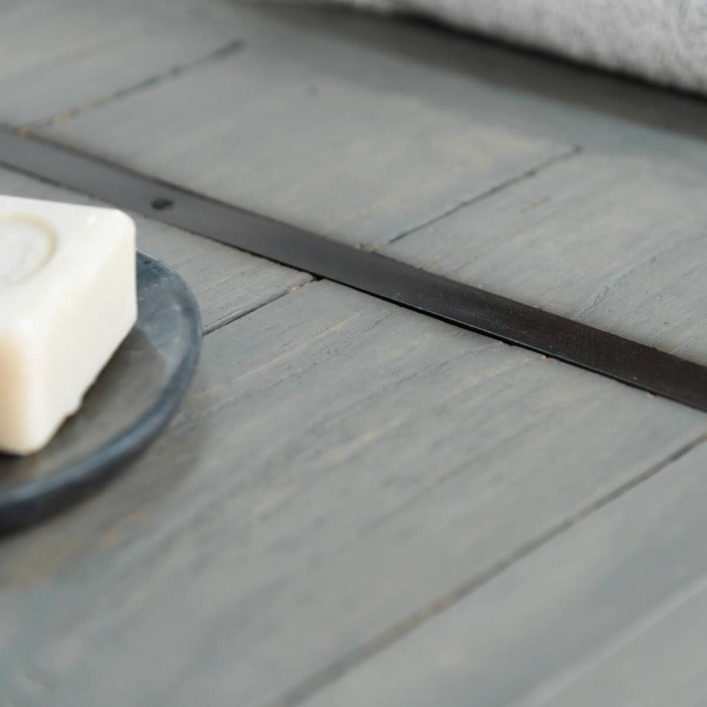 Meuble double de salle de bain Loft en mindi et métal 160 cm gris Meuble double de salle de bain Loft en mindi et métal 160 cm gris