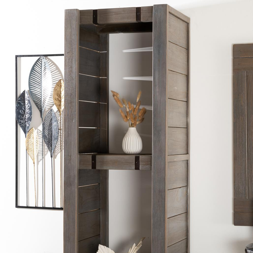 Colonne de salle de bain Loft en bois et métal 190 cm gris Colonne de salle de bain Loft en bois et métal 190 cm gris