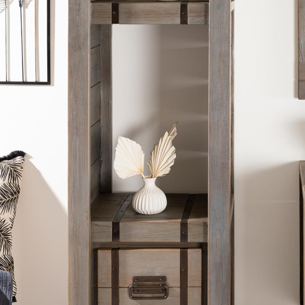 Colonne de salle de bain Loft en bois et métal 190 cm gris Colonne de salle de bain Loft en bois et métal 190 cm gris