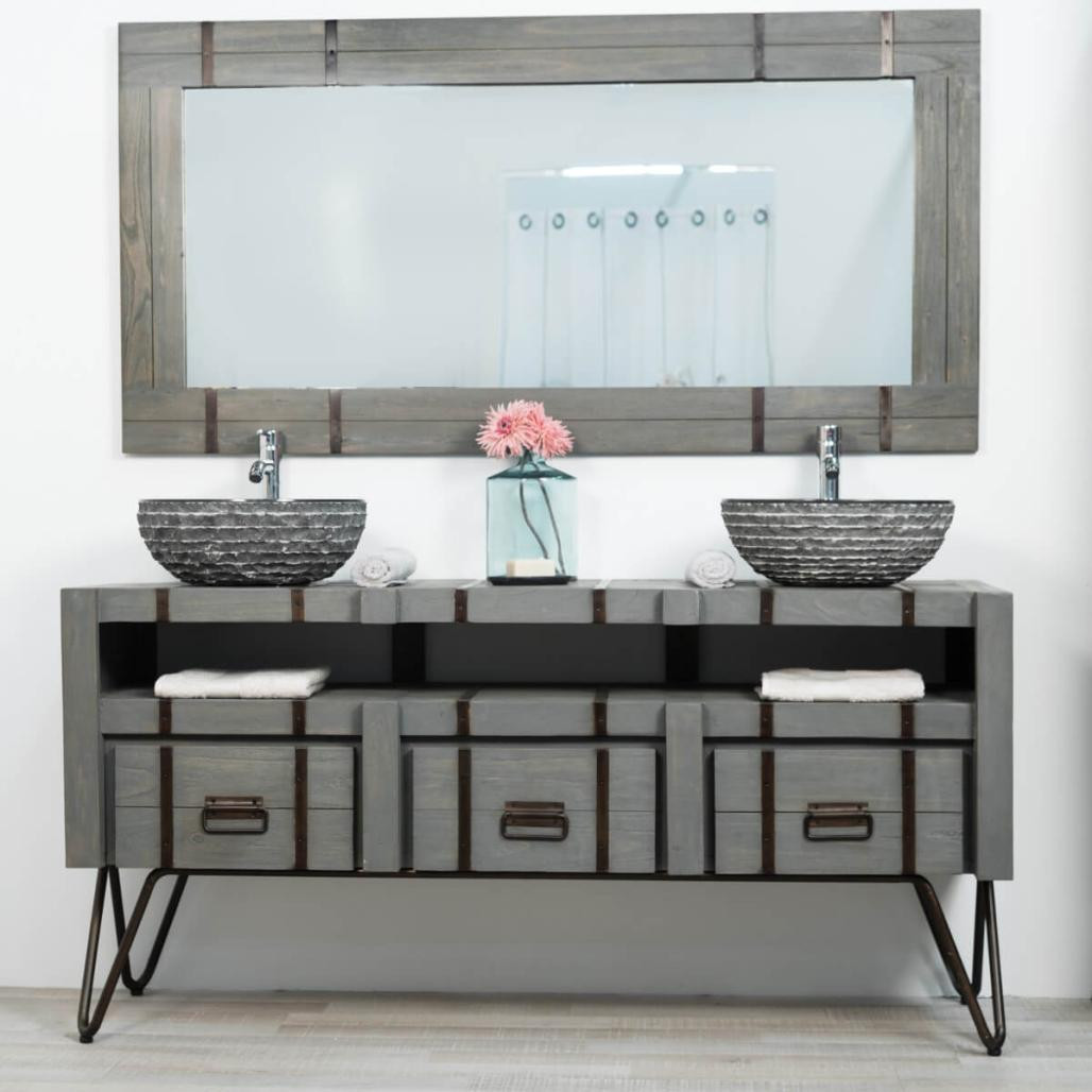 Grand miroir de salle de bain Loft 160x80 gris Grand miroir de salle de bain Loft 160x80 gris