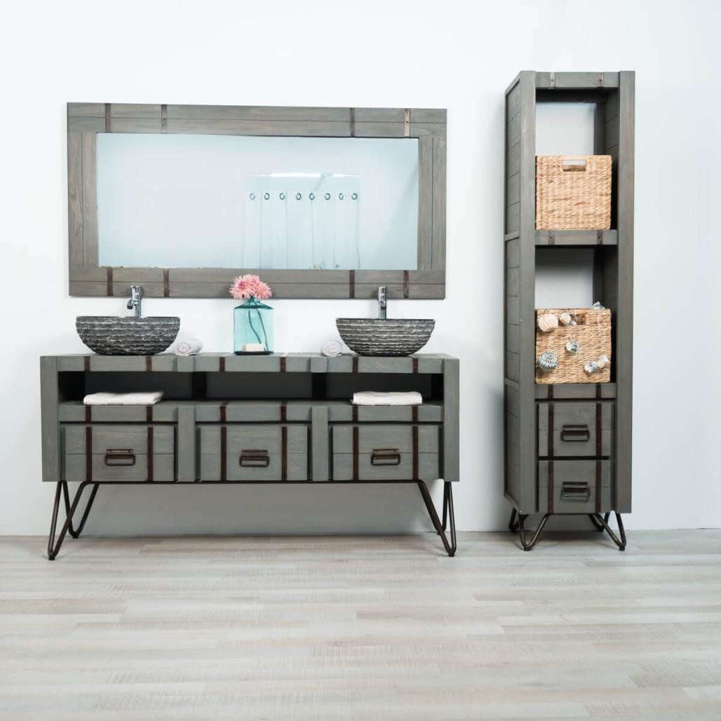 Grand miroir de salle de bain Loft 160x80 gris Grand miroir de salle de bain Loft 160x80 gris