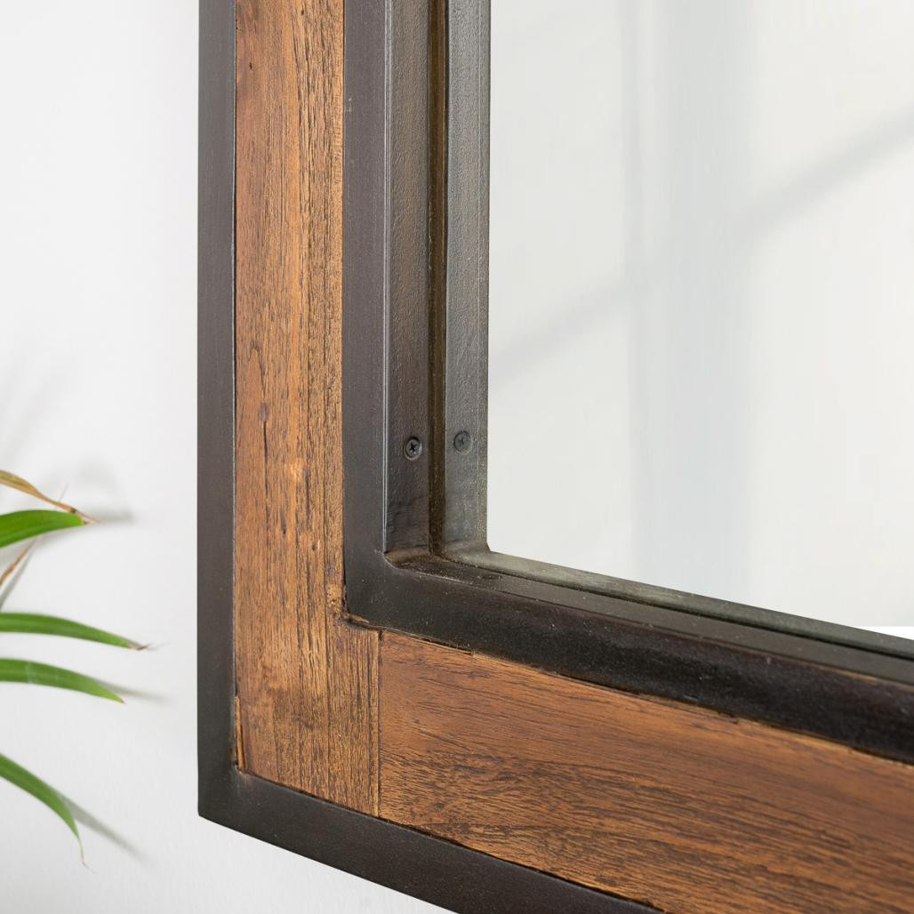 Miroir de salle de bain Elégance bois métal 60x80 Miroir de salle de bain Elégance bois métal 60x80