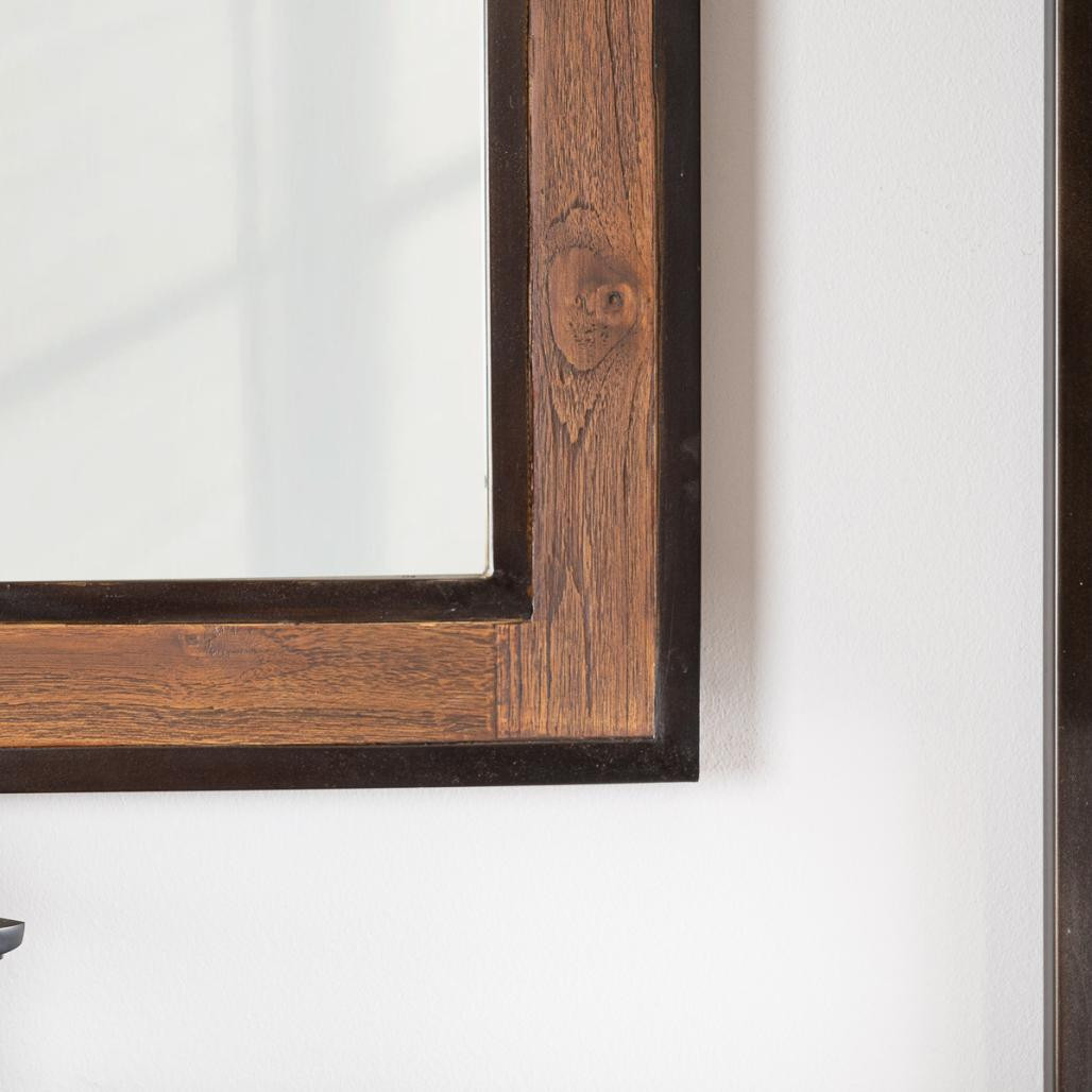 Miroir de salle de bain Elégance bois métal 60x80 Miroir de salle de bain Elégance bois métal 60x80