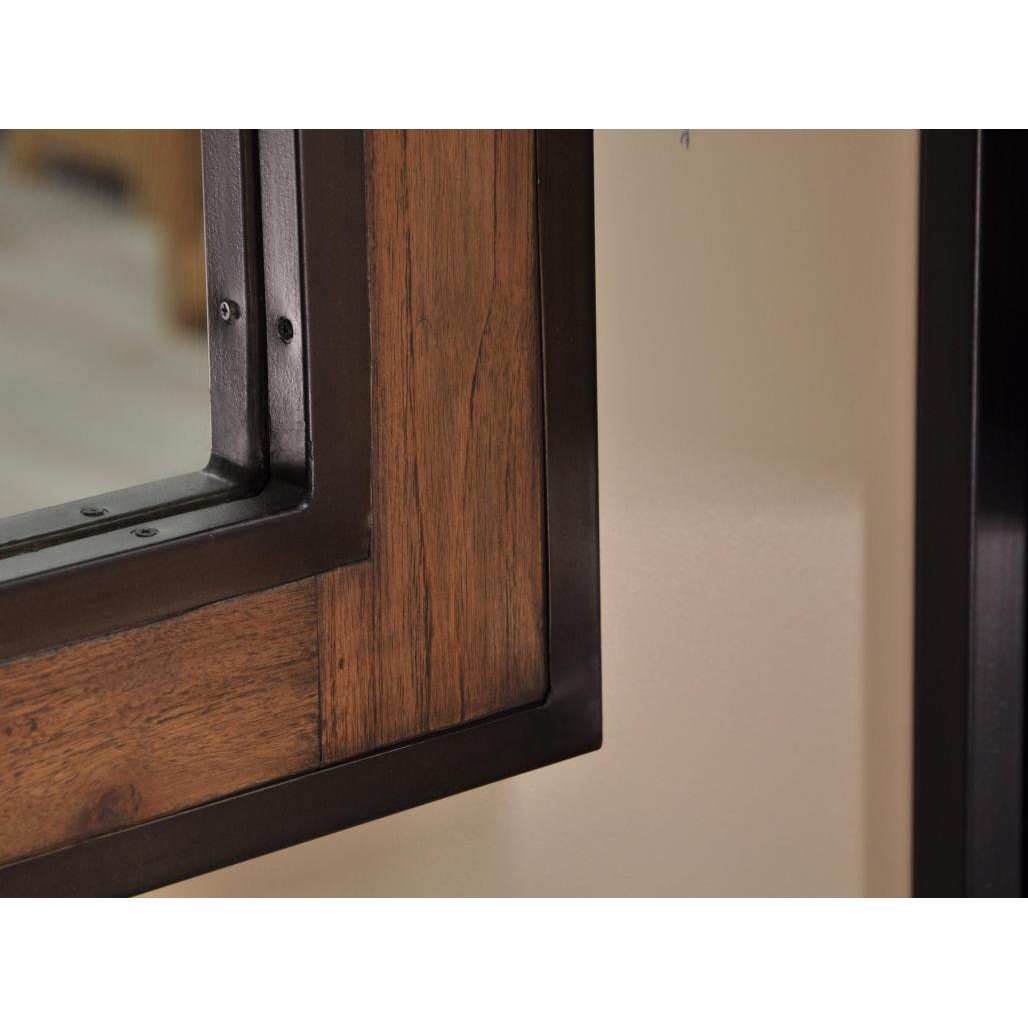 Miroir de salle de bain Elégance bois métal 60x80 Miroir de salle de bain Elégance bois métal 60x80