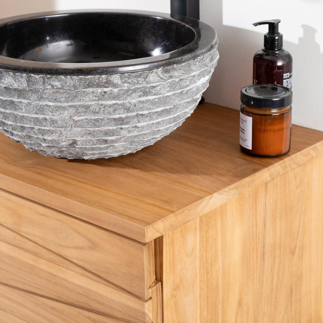 Meuble salle de bain suspendu en teck Cosy 50cm Meuble salle de bain suspendu en teck Cosy 50cm