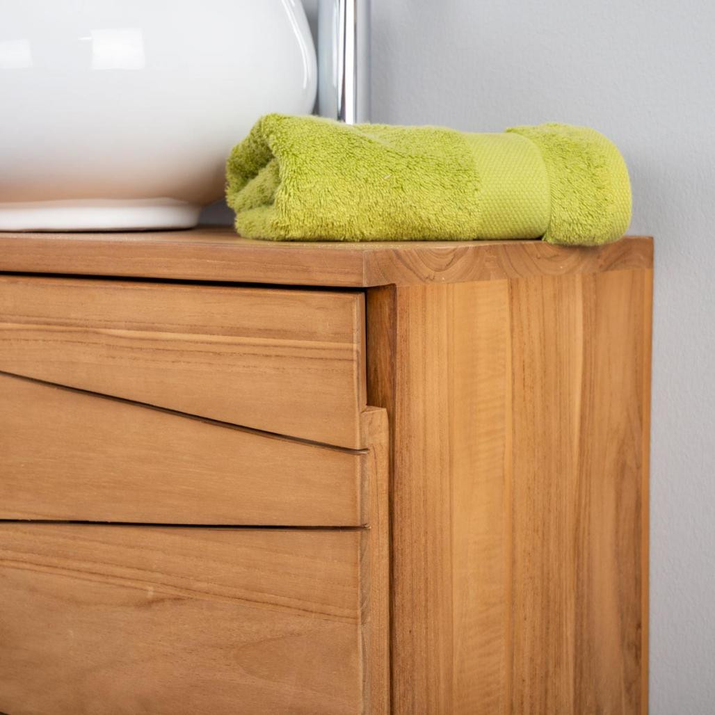 Meuble de salle de bain suspendu en teck Cosy 40cm Meuble de salle de bain suspendu en teck Cosy 40cm