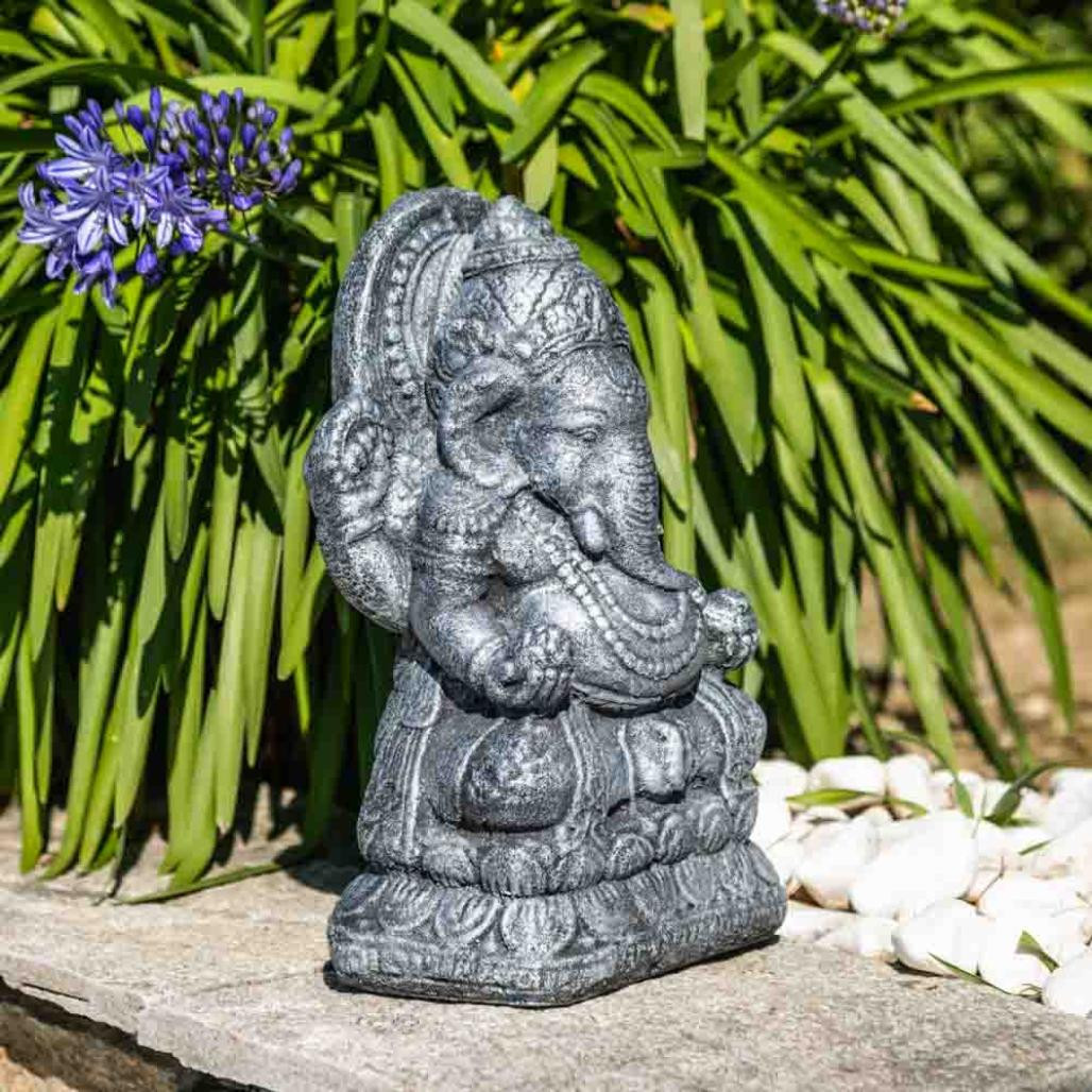 Statue ganesh 40cm noir gris Statue ganesh 40cm noir gris