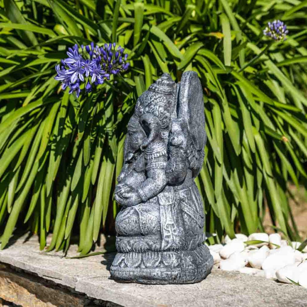 Statue ganesh 40cm noir gris Statue ganesh 40cm noir gris