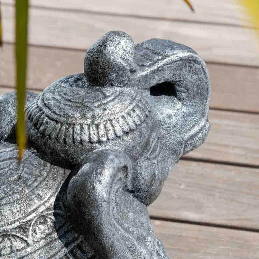 Statue eléphant assis 40cm gris antique Statue eléphant assis 40cm gris antique