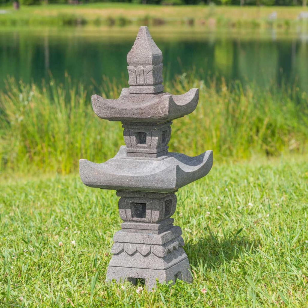 Lanterne japonaise en pierre de lave 70cm