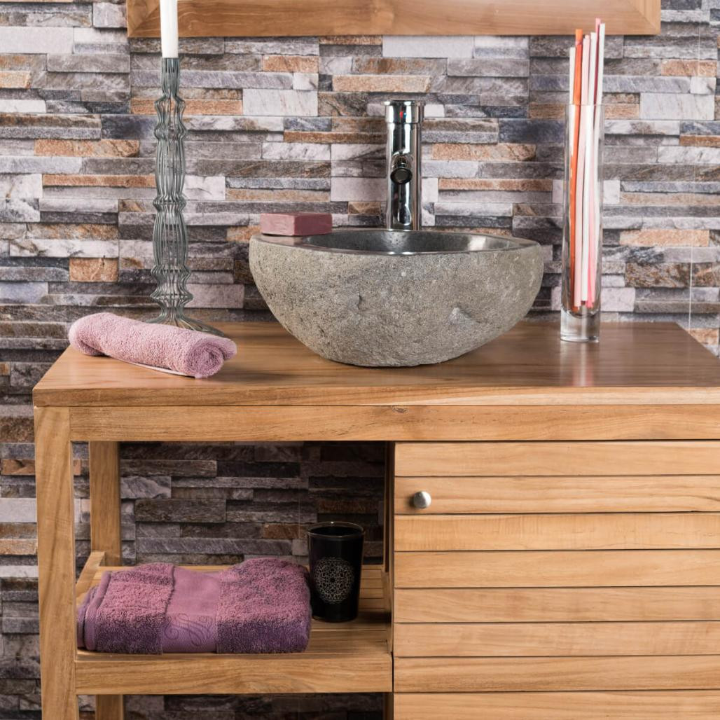 Vasque à poser en galet de riviere 35 cm porte savon Vasque à poser en galet de riviere 35 cm porte savon