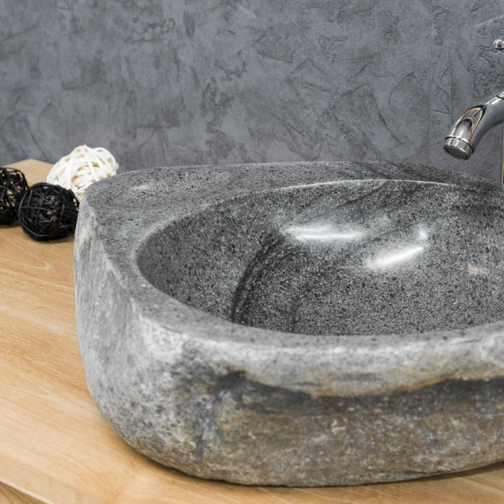 Vasque à poser en galet de riviere 40-45 cm porte savon Vasque à poser en galet de riviere 40-45 cm porte savon