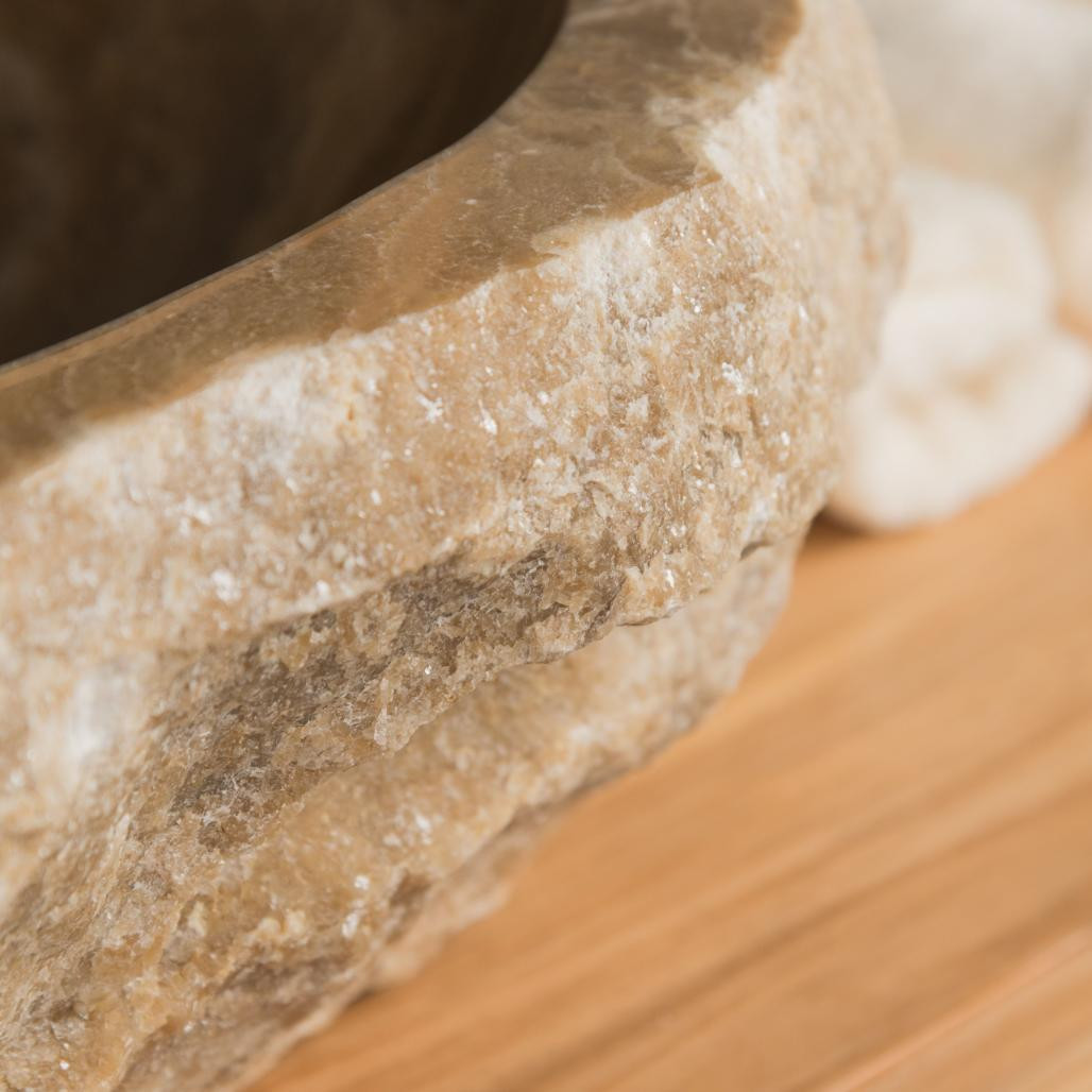 Vasque de salle de bain à poser en pierre Onyx 40 - 45 cm