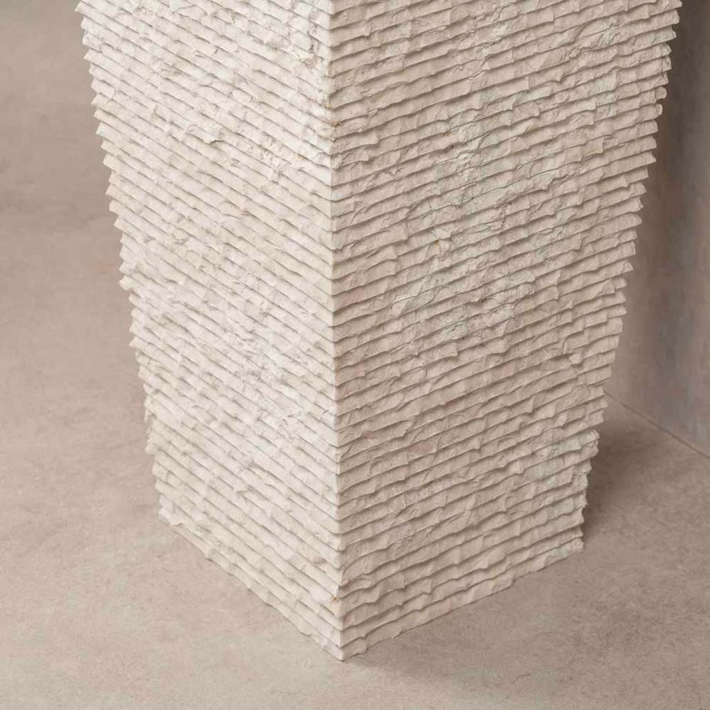 Vasque salle de bain sur pied en pierre pyramide Havana crème Vasque salle de bain sur pied en pierre pyramide Havana crème