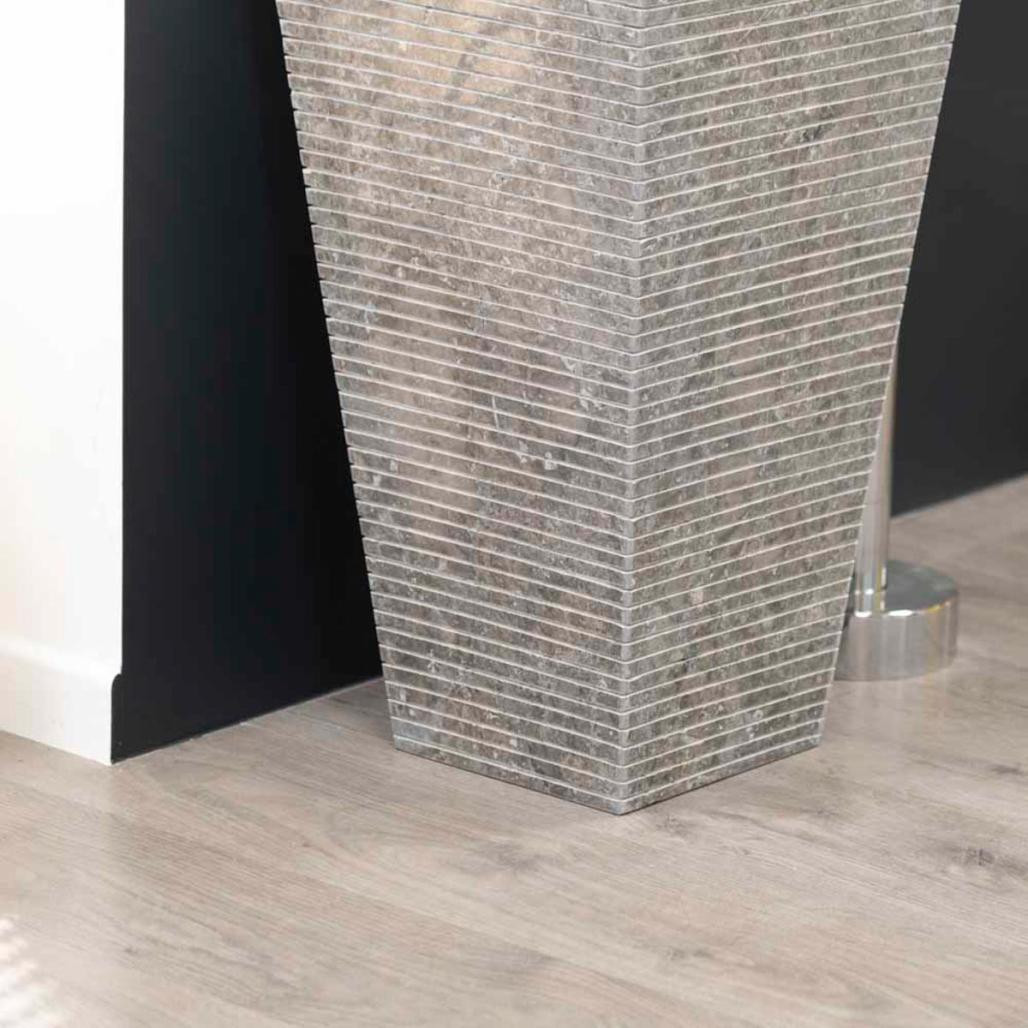 Vasque salle de bain sur pied en pierre pyramide Guizeh gris Vasque salle de bain sur pied en pierre pyramide Guizeh gris