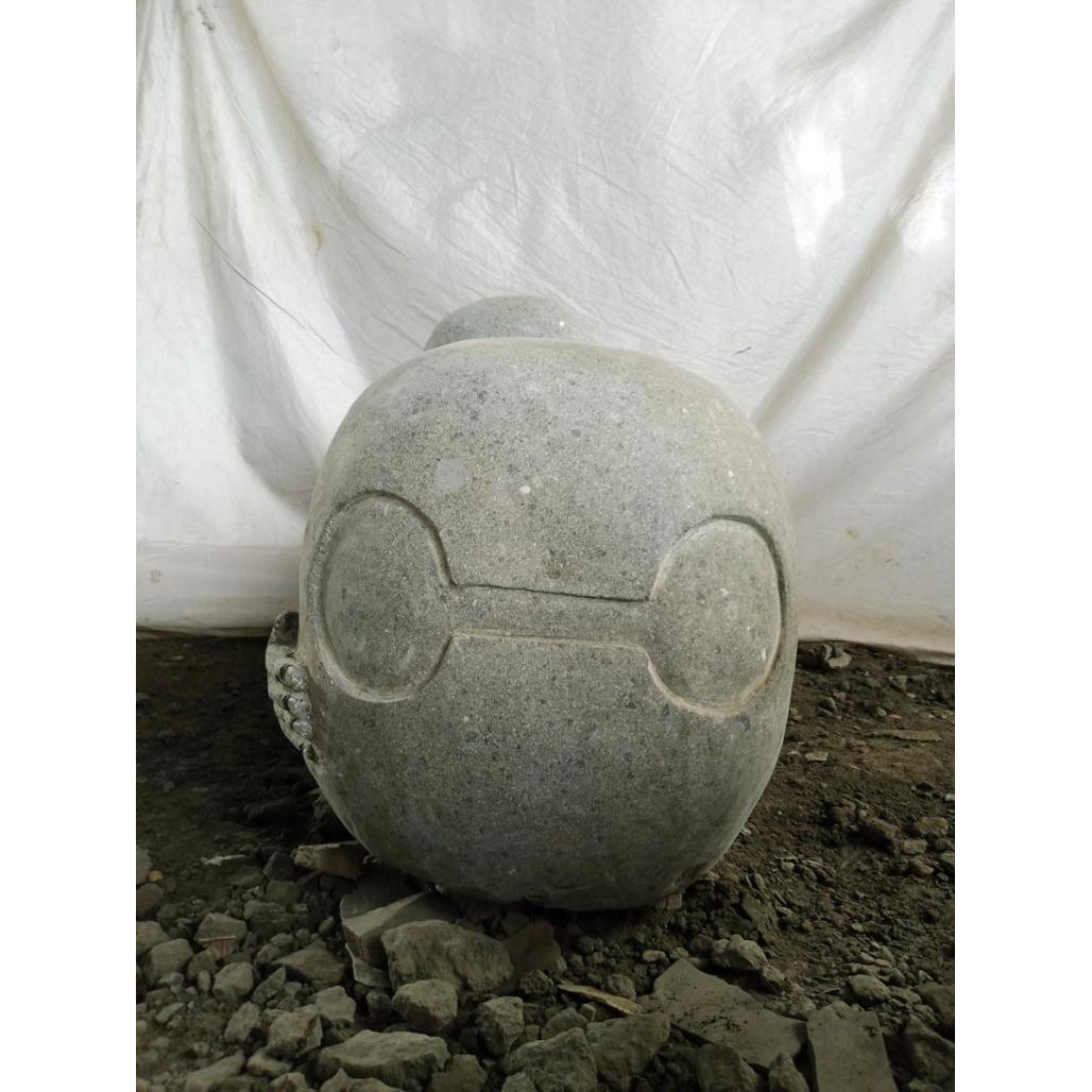 Statue de jardin zen moine shaolin en pierre 1 m Statue de jardin zen moine shaolin en pierre 1 m