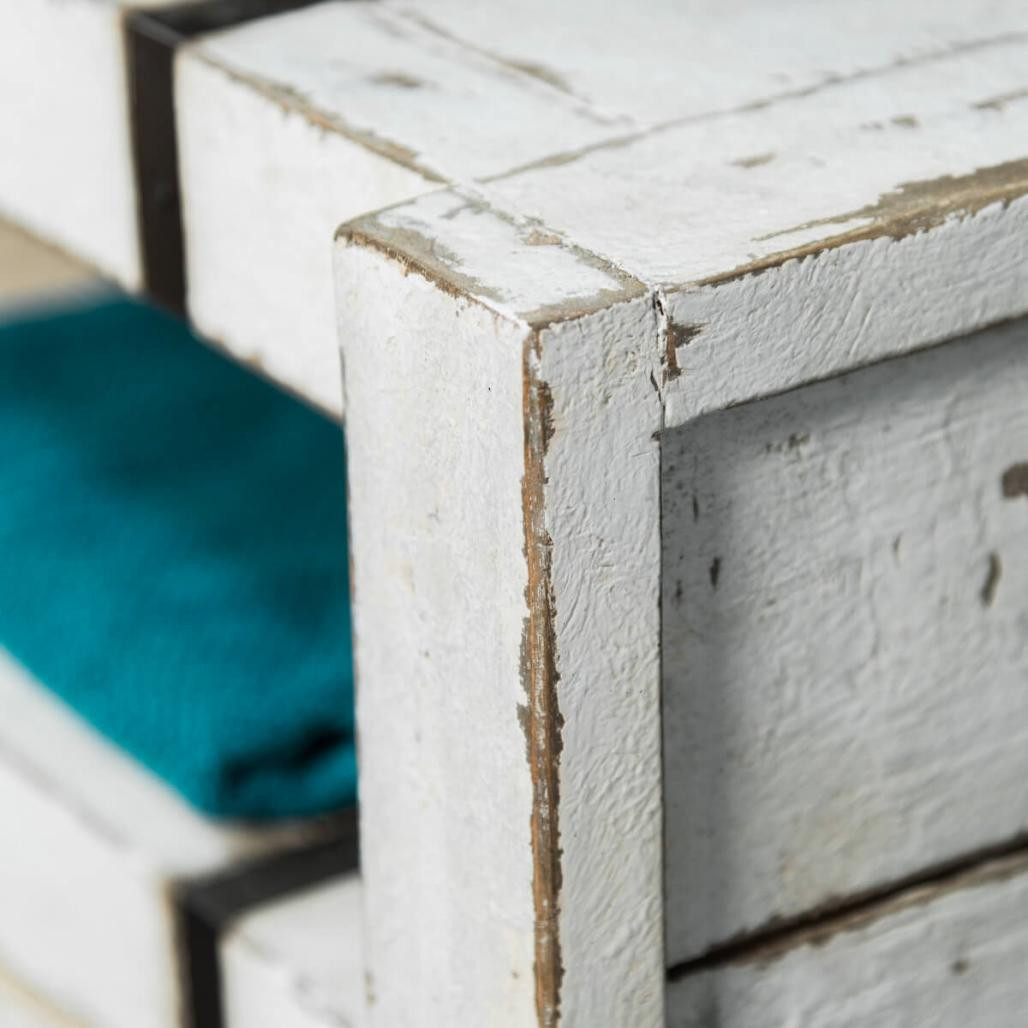 Meuble double sous vasque Loft mindi et métal 160 blanc Meuble double sous vasque Loft mindi et métal 160 blanc