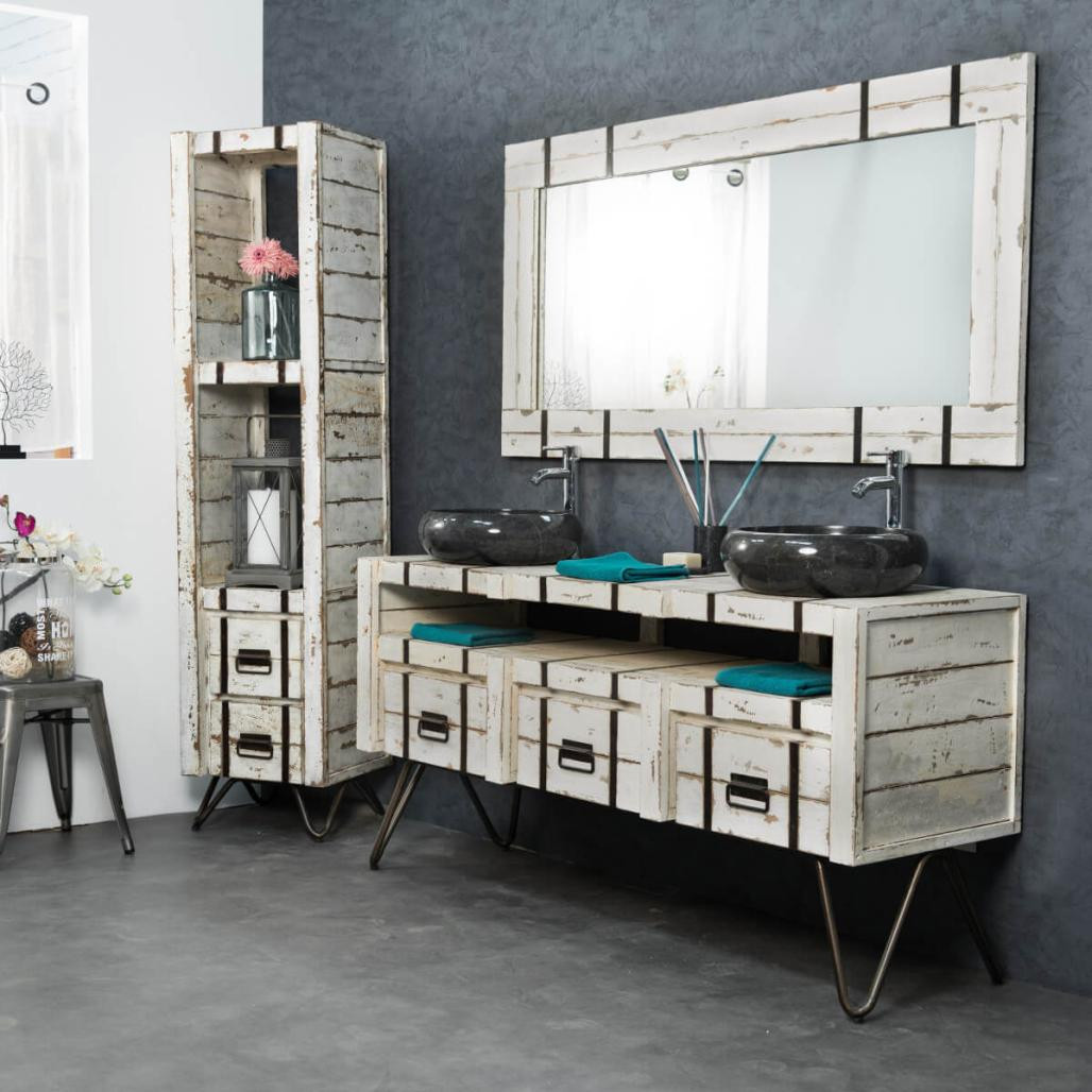 Colonne en mindi de salle de bain Loft 190 blanc