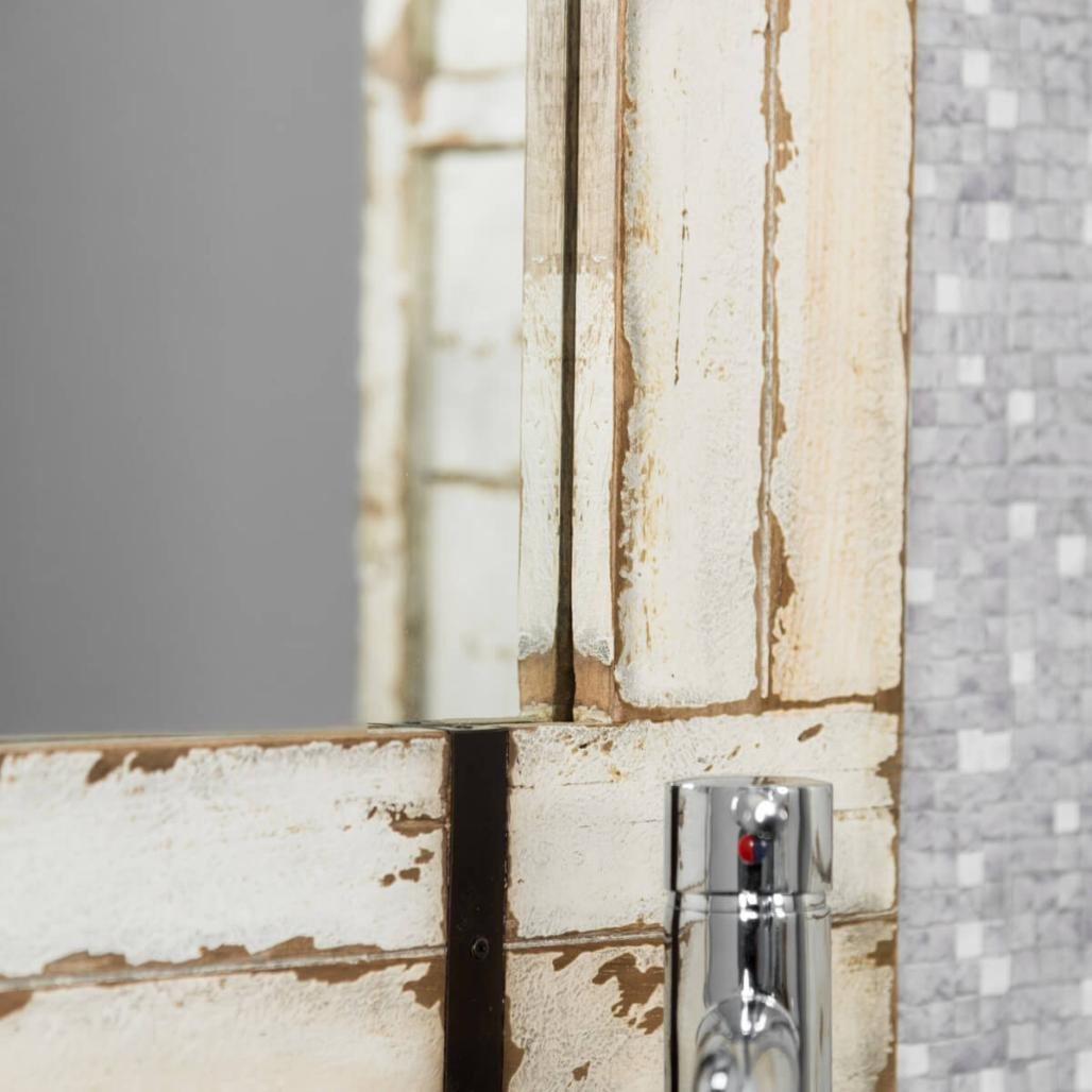 Miroir de salle de bain en mindi 60x80 Loft blanc