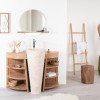Meuble de salle de bain en teck Florence 120cm + vasque crème
