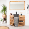 Meuble sous vasque en teck Florence 120cm + vasque noir
