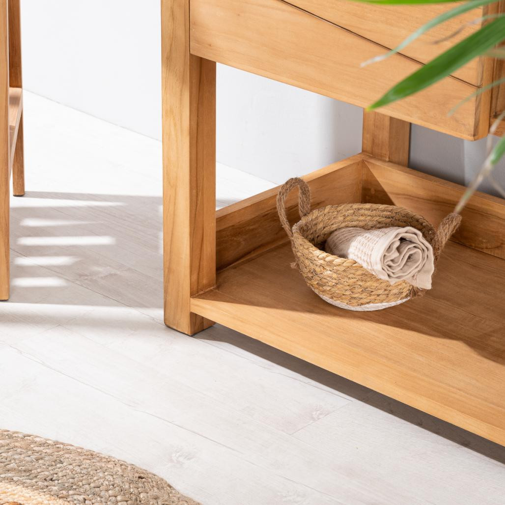 Meuble en teck massif Cosy 67cm + vasque noir Meuble en teck massif Cosy 67cm + vasque noir