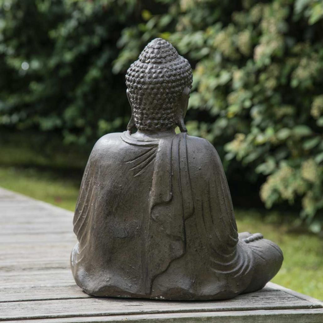 Statue bouddha assis position offrande brun 42 cm Statue bouddha assis position offrande brun 42 cm