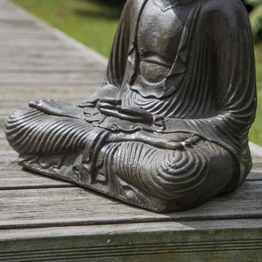 Statue bouddha assis position offrande brun 42 cm Statue bouddha assis position offrande brun 42 cm